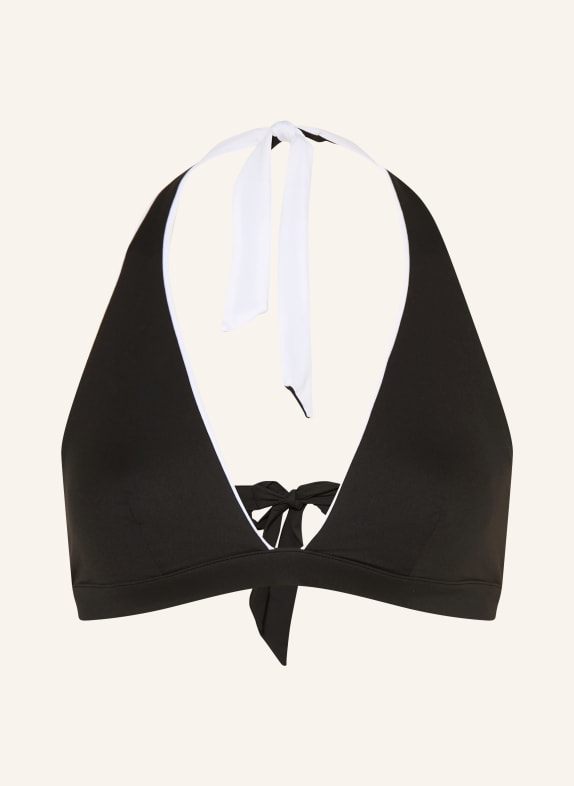 Max Mara BEACHWEAR Neckholder-Bikini-Top ABAZIA zum Wenden SCHWARZ / WEISS