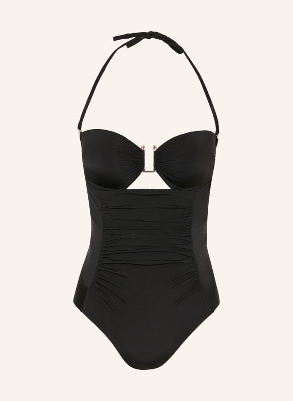 Max Mara BEACHWEAR Bandeau plavky BCHCURVA s výřezem ČERNÁ