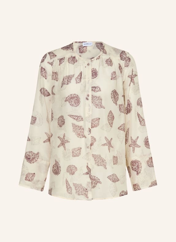 MARELLA Blouse shirt with silk ECRU / GRAY / DARK RED