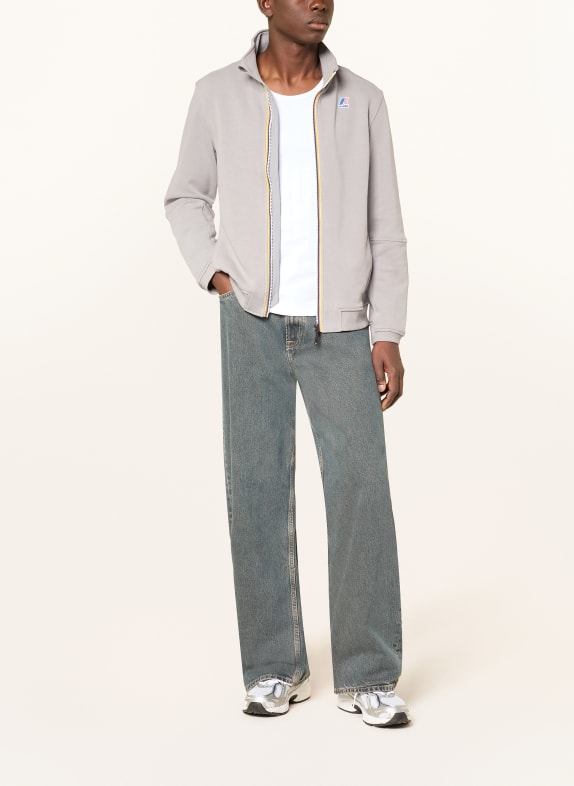 K-WAY Sweatjack PEPIN POLY COTTON GRIJS / ORANJE / NEONGEEL