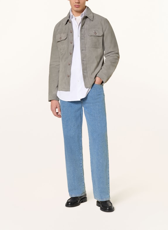 Schott NYC Leren overjas GRIJS