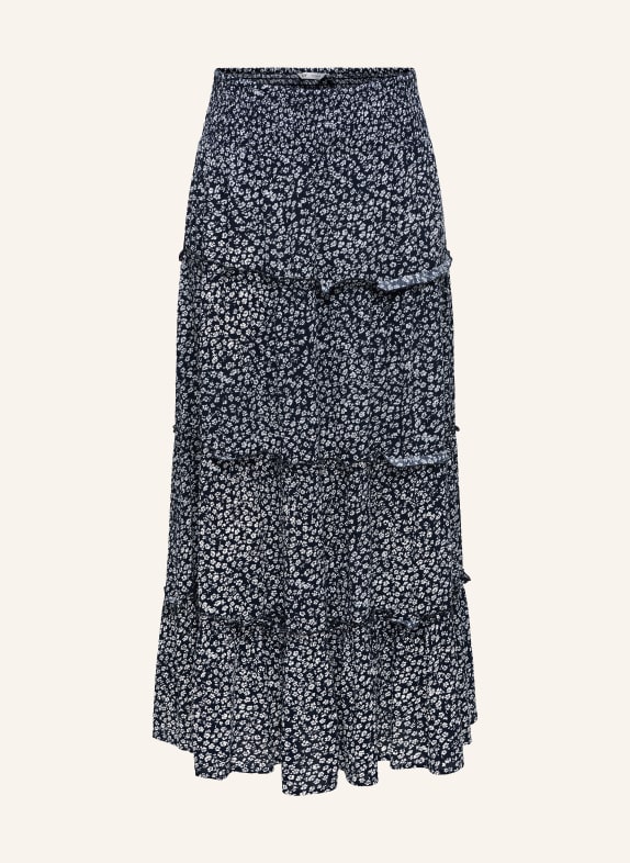 ONLY Rock mit Rüschen DUNKELBLAU / WEISS