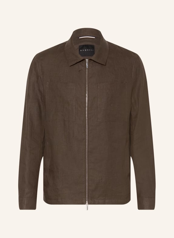 bugatti Leinen-Blouson DUNKELBRAUN