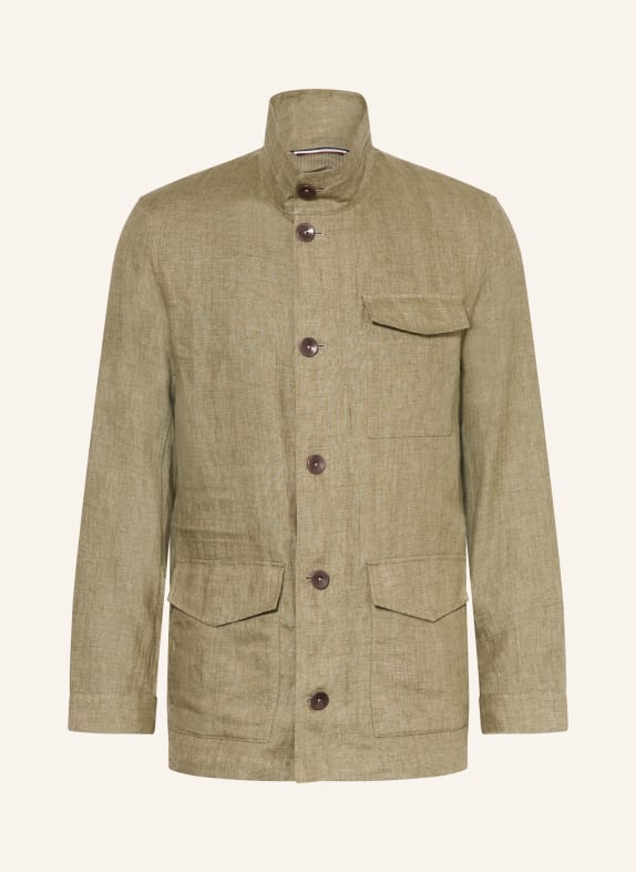 bugatti Fieldjacket aus Leinen OLIV