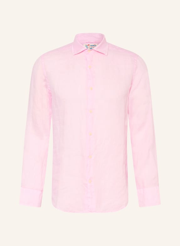 MC2 SAINT BARTH PAMPLONA Comfort Fit linen resort shirt LIGHT PINK