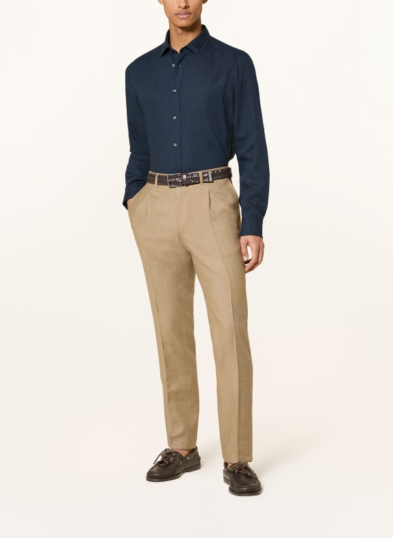JOOP! Overhemd MIKE Regular Fit met linnen DONKERBLAUW