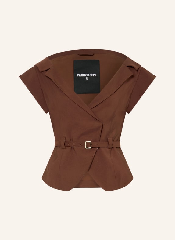 PATRIZIA PEPE Blazerweste DUNKELBRAUN