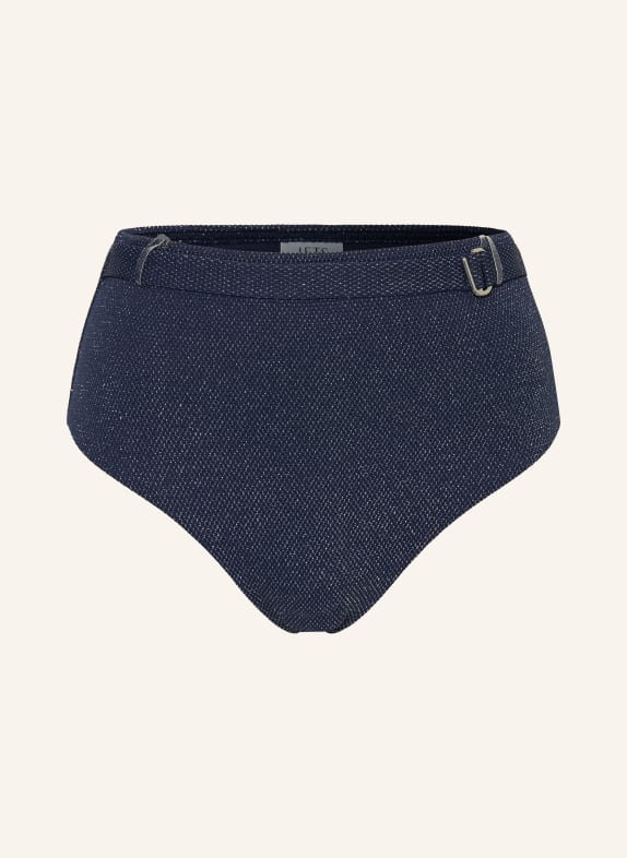 JETS Australia High-Waist-Bikini-Hose TIRARI NIGHTS mit Glitzergarn DUNKELBLAU / SILBER