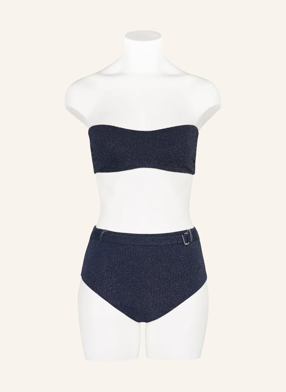 JETS Australia TIRARI NIGHTS bikinibroekje met hoge taille en glittergaren DONKERBLAUW / ZILVER