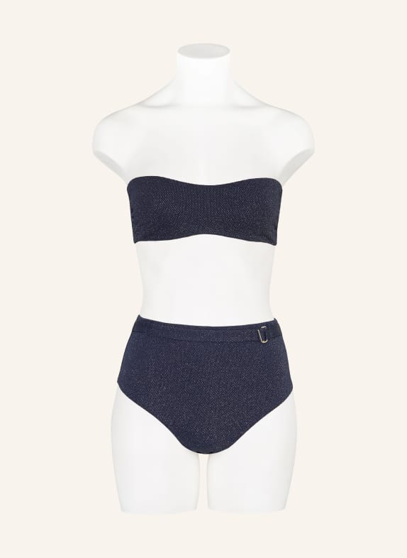 JETS Australia Bandeau-bikinitop TIRARI NIGHTS met glittergaren DONKERBLAUW / ZILVER