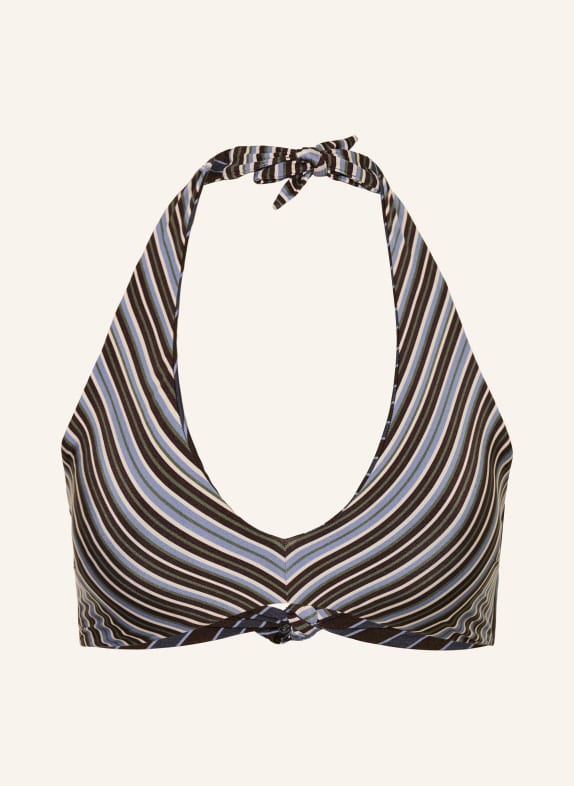 JETS Australia Haut de bikini à nouer dans le cou LAELIA réversible MARRON FONCÉ / CRÈME / BLEU FONCÉ