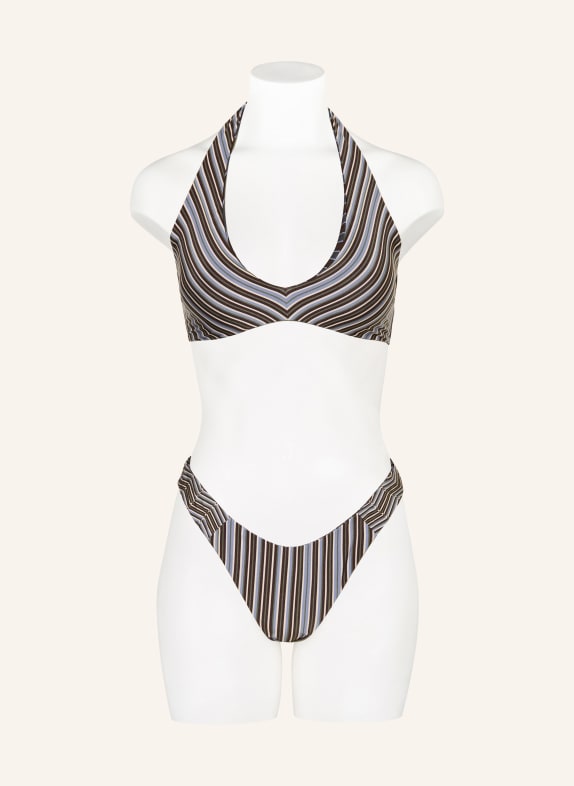 JETS Australia Omkeerbare halternek-bikinitop LAELIA MARRON FONCÉ / CRÈME / DONKERBLAUW