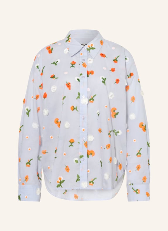 ESSENTIEL ANTWERP Bluzka JIMENA z cekinami i haftami JASNONIEBIESKI / POMARAŃCZOWY / ZIELONY