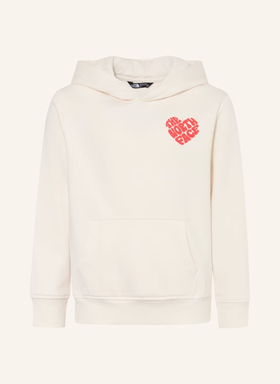 THE NORTH FACE mikina s kapucí KRÉMOVÁ / ČERVENÁ