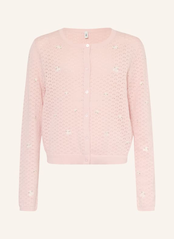 ONLY Strickjacke ROSÉ / GELB / WEISS