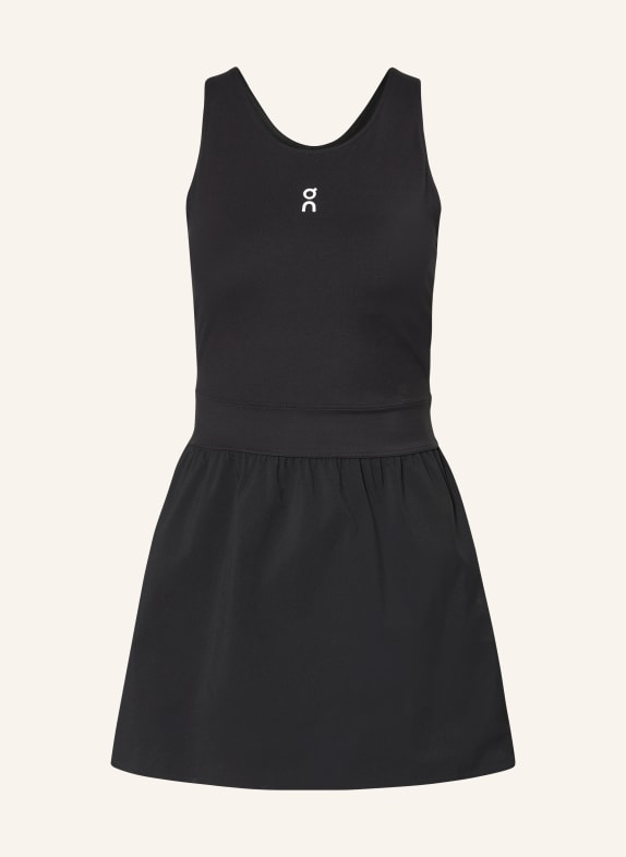 On COURT DRESS SPLIT tennis dress with cutouts BLACK