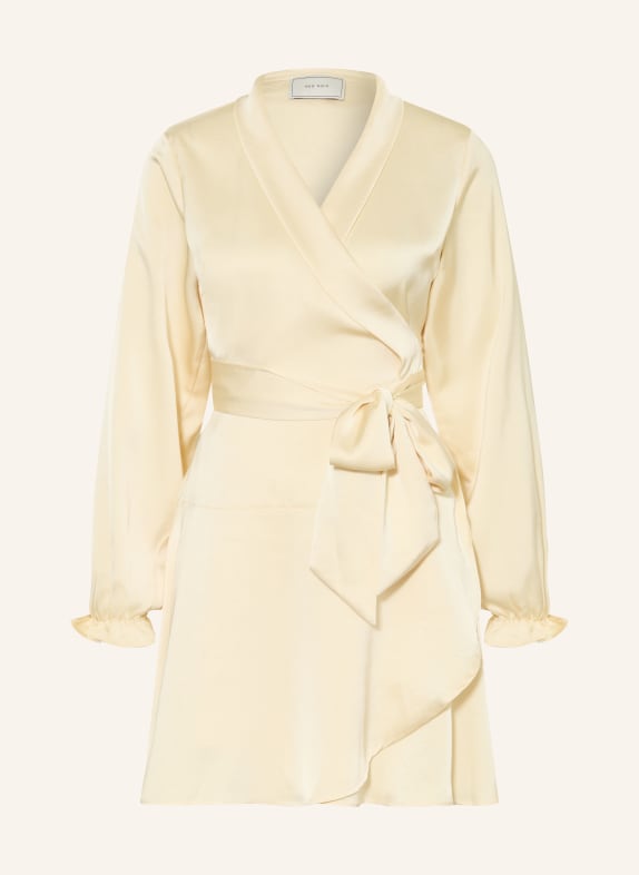 NEO NOIR COLBIE wrap dress in satin LIGHT YELLOW
