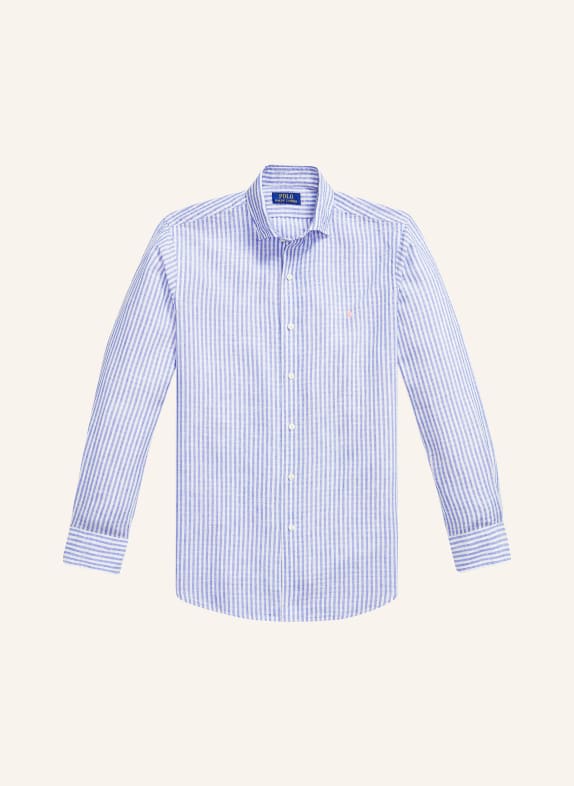 POLO RALPH LAUREN Chemise coupe classique en lin BLEU / BLANC