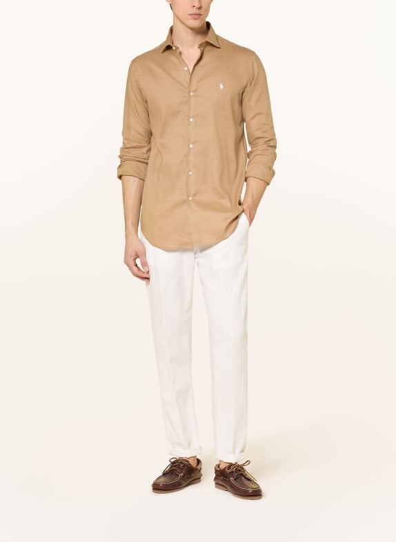 POLO RALPH LAUREN Leinenhemd Custom Fit CAMEL