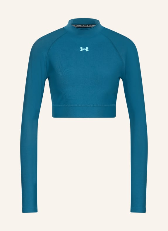 UNDER ARMOUR T-shirt à manches longues UA HEATGEAR BLEU PÉTROLE