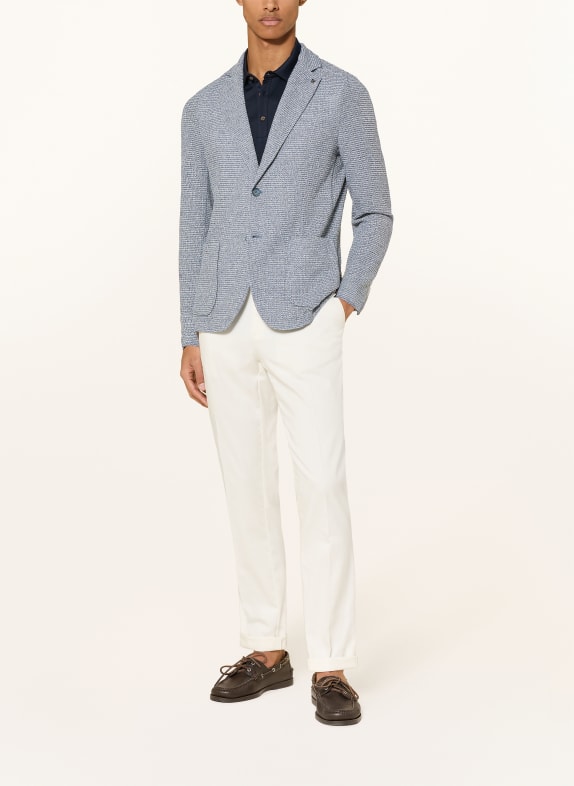 DISTRETTO 12 Tweed jasje Extra Slim Fit BLAUW / WIT