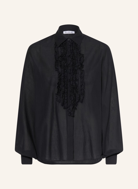 SoSUE Hemdbluse ANTONIA mit Rüschen SCHWARZ