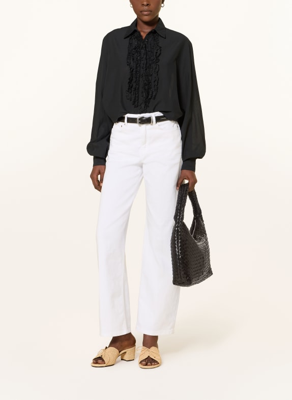 SoSUE Overhemdblouse ANTONIA met ruches ZWART