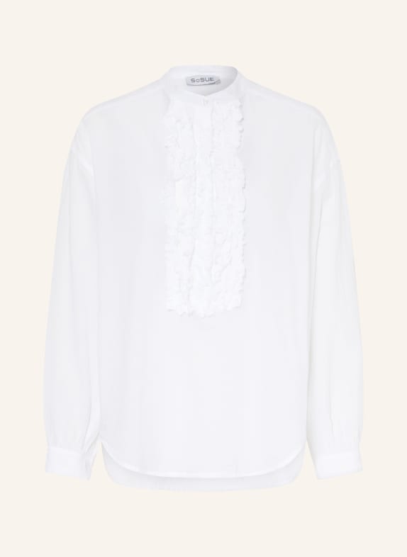 SoSUE BRUNA Blouse Shirt with Ruffles WHITE