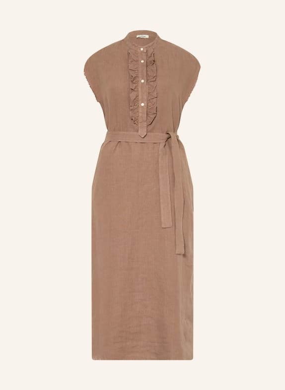 SoSUE Linen dress with ruffles KHAKI