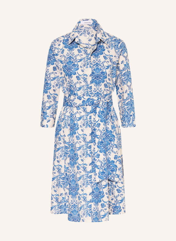 rossana diva Shirt dress with 3/4 sleeves WHITE / BLUE