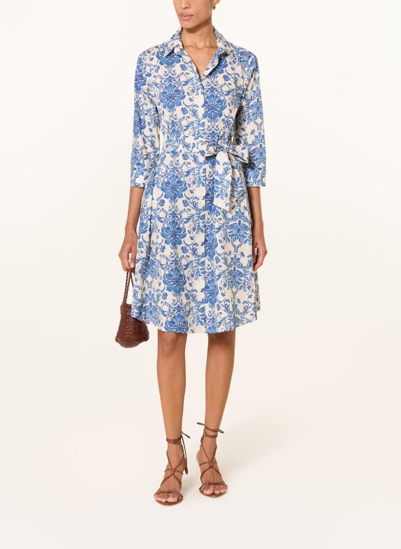 rossana diva Hemdblusenkleid mit 3/4-Arm WEISS / BLAU