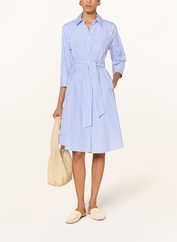 rossana diva Hemdblusenkleid mit 3/4-Arm BLAU / WEISS