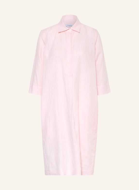 rossana diva Sukienka z lnu z rękawami 3/4 JASNORÓŻOWY