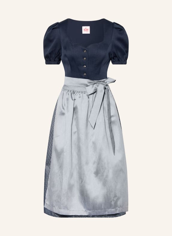 Spieth & Wensky Dirndl HALLEIN TMAVĚ MODRÁ / SVĚTLE ŠEDÁ
