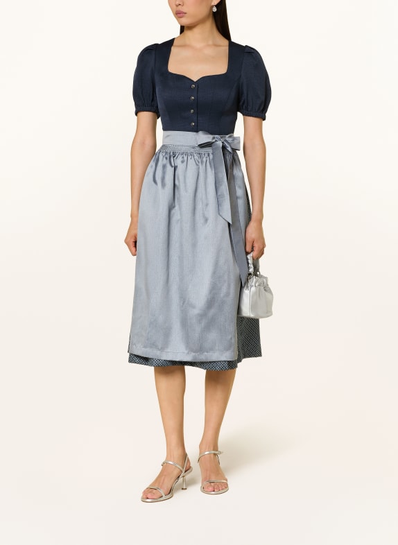 Spieth & Wensky Dirndl HALLEIN DONKERBLAUW / LICHTGRIJS