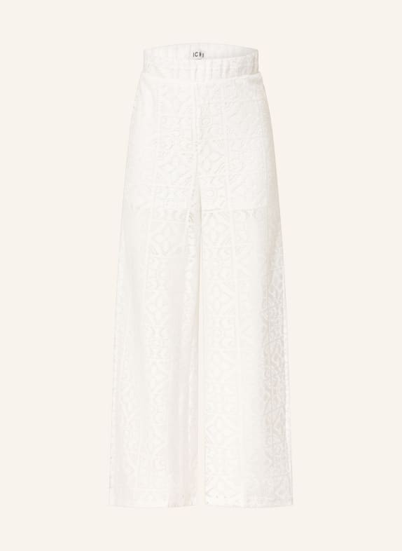 ICHI Pantalon Marlene IHNAIMA en dentelle BLANC