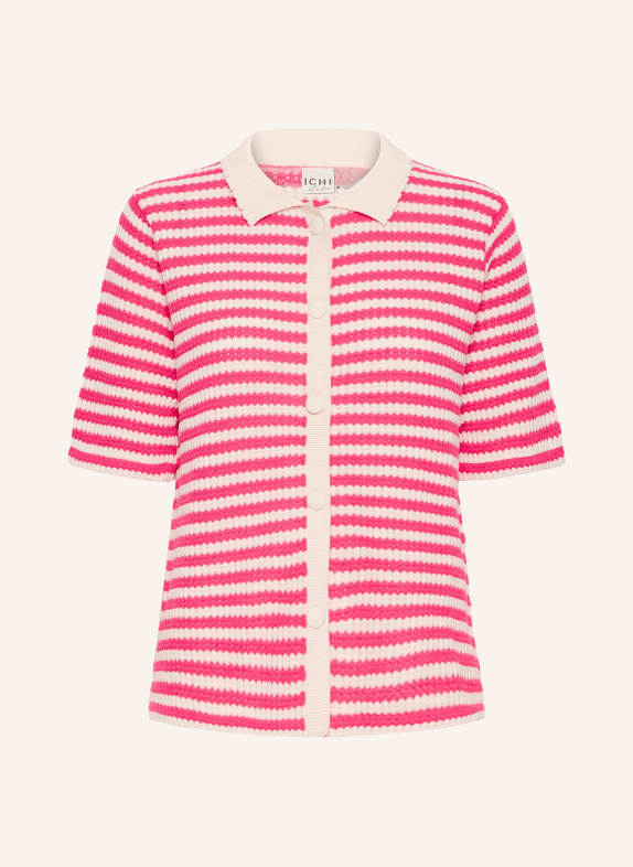 ICHI Strickjacke IHLORIANNA PINK / CREME