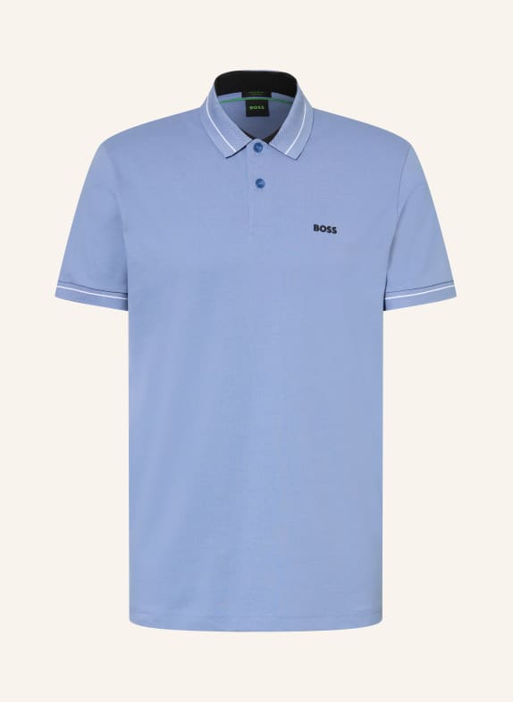 BOSS MEMBER Regular Fit Piqué Polo Shirt LIGHT BLUE