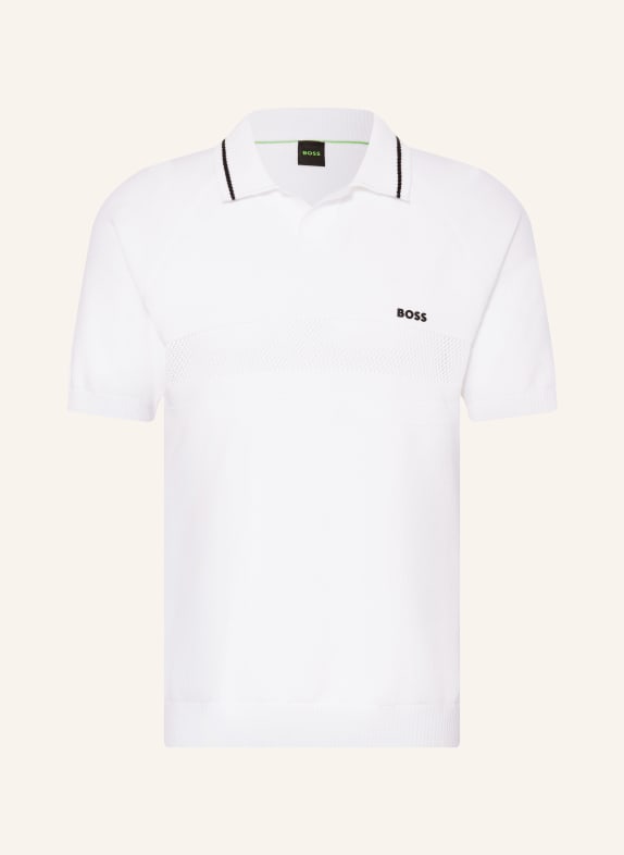 BOSS Knit polo shirt WHITE / BLACK