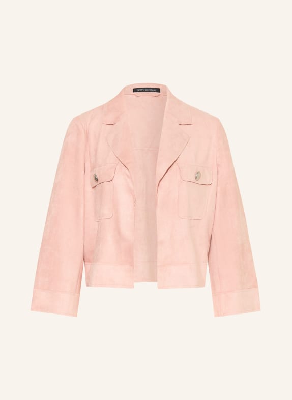 Betty Barclay Faux leather jacket with 3/4 sleeves ROSE