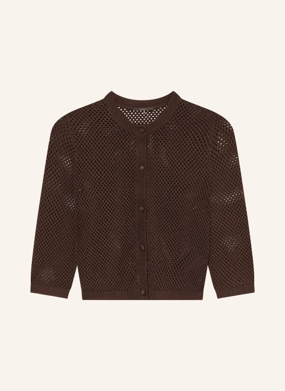 windsor. Kardigan z rękawami 3/4 CIEMNOBRĄZOWY