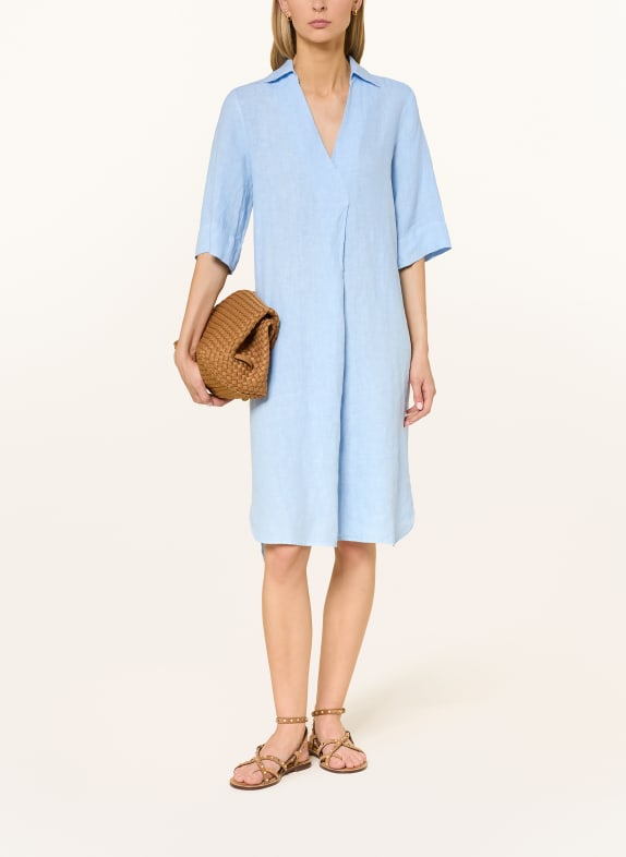 Backstage Robe en lin ALBANO à manches 3/4 BLEU CLAIR