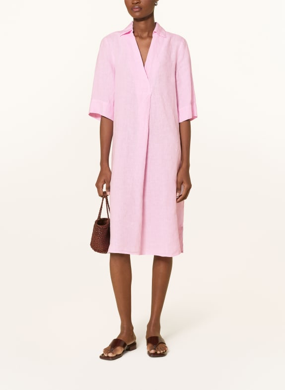 Backstage Leinenkleid ALBANO mit 3/4-Arm ROSA