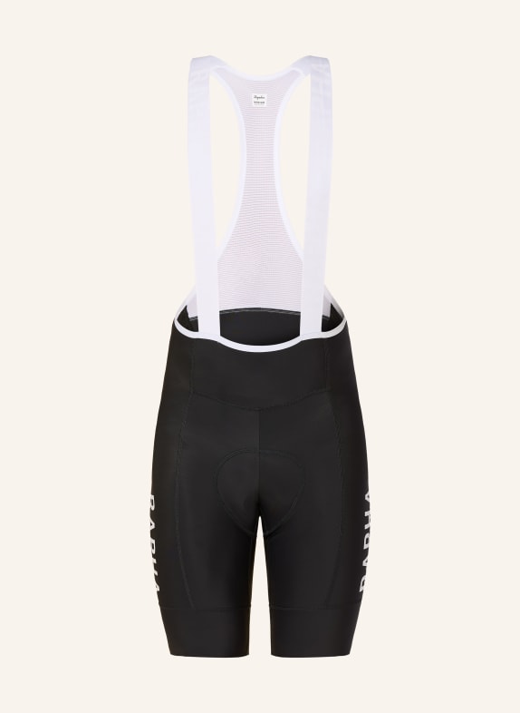 Rapha Radhose PRO TEAM TRAINING BIB II mit Trägern und gepolstertem Einsatz SCHWARZ / WEISS