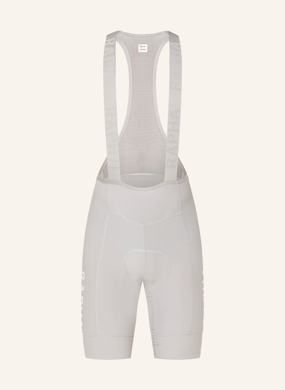 Rapha Radhose PRO TEAM TRAINING BIB II mit Trägern und gepolstertem Einsatz GRAU / WEISS