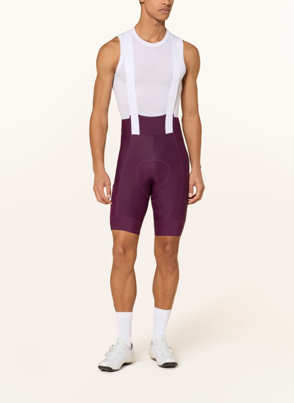 Rapha Cykelshorts BREVET ELEMENT CARGO BIB med seler og polstret indlæg LILLA / HVID