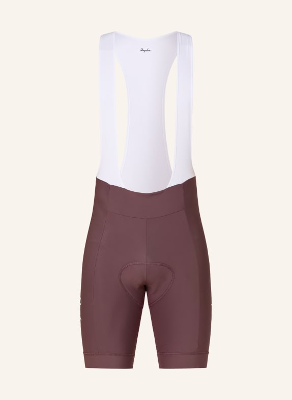 Rapha Radhose CORE BIB mit Trägern und gepolstertem Einsatz DUNKELLILA / WEISS