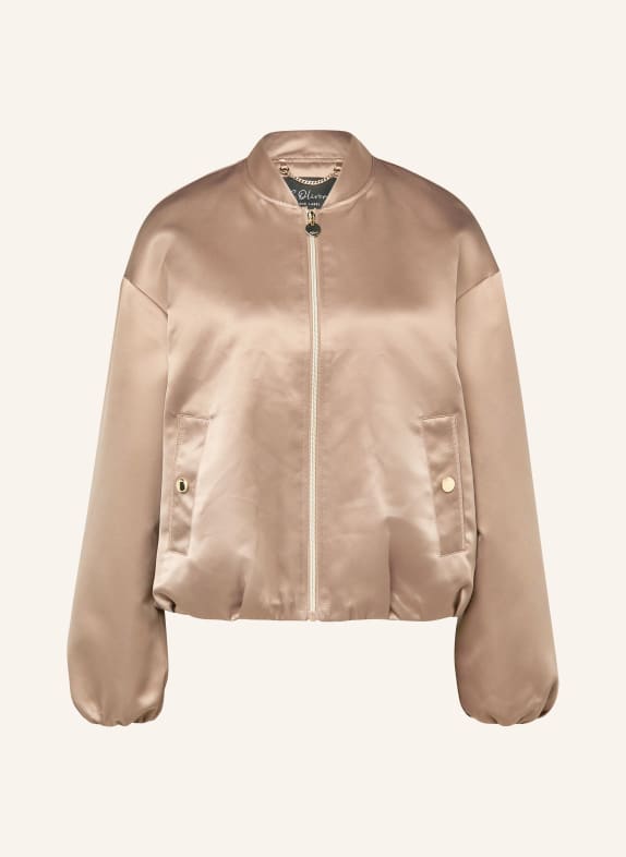 s.Oliver BLACK LABEL Saténová bunda SVĚTLE HNĚDÁ