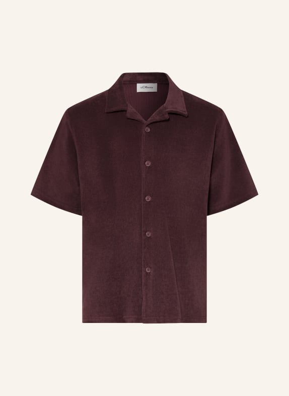 s.Oliver RED Chemise de villégiature en tissu éponge ROUGE FONCÉ