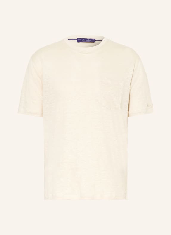 RALPH LAUREN PURPLE LABEL T-Shirt aus Leinen HELLBRAUN